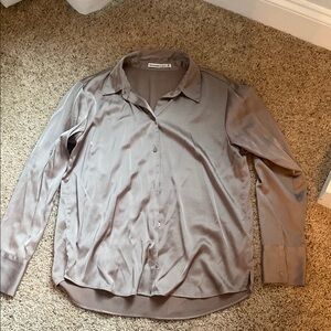 Abercrombie & Fitch Men's Casual Taupe Button Down Shirt